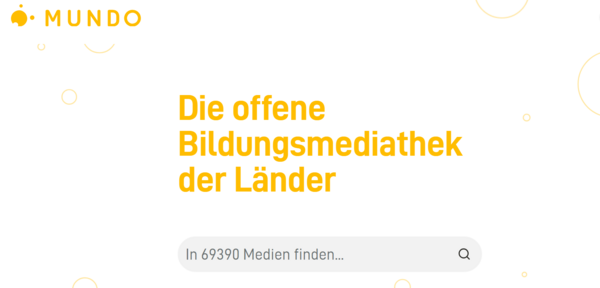 Screenshot der Suchmaske der Homepage MUNDO.